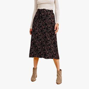 Paper Crane Midi Skirt with Belt